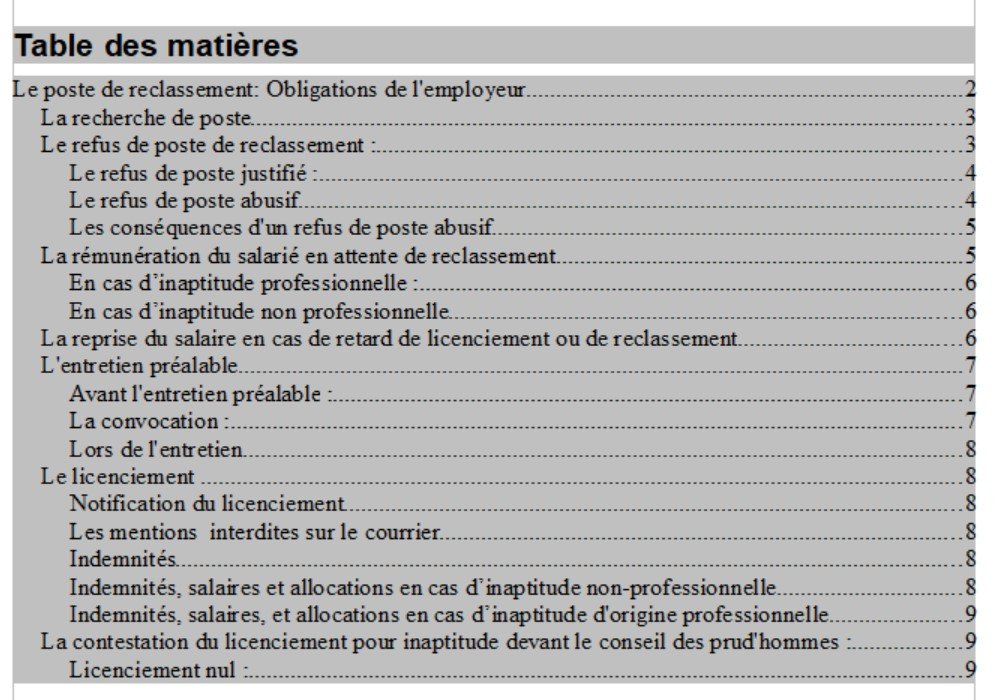 Modèles de lettres pour licencier son salarié pour inaptitude professionnelle en cas de refus de reclassement.