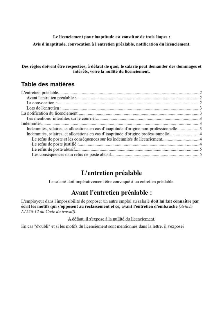 Refuser le poste de reclassement après inaptitude- LegalTravail