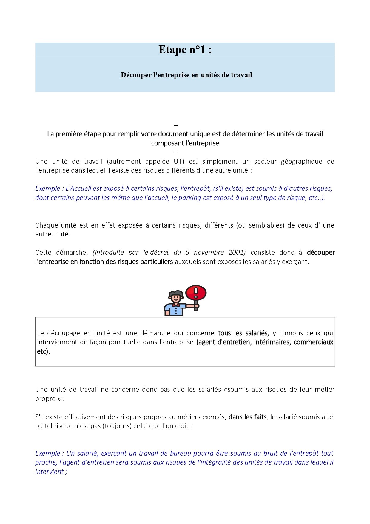 Page 2 de la notice DUERP